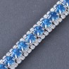 Plaqué argent : Bracelet aux zirconium bleu saphir sertis