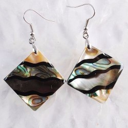 Boucles d'oreilles en abalone / paua sur argent .925 sterling