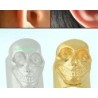 boucles d'oreilles tête de mort 3 pièces : 1 dorée + 1 argentée + noire