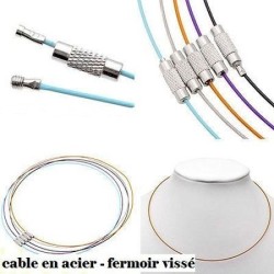 Tour de cou en Acier - Fermoir vissé - Différentes couleurs||Tour de cou en Acier - Fermoir vissé - Différentes couleurs