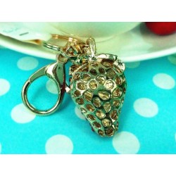  porte-clés "FRAISE" strass.||Bijou de sac