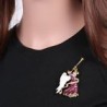 Ange Elfe Fée broche violette dorée avec sa trompette