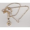 collier double coeur plaque or strass brillants