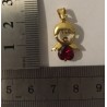 Pendentif Ange Plaqué Or et Zirconium Rouge