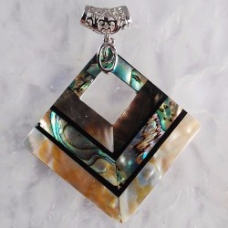 parure abalone paua naturelle pendentif et boucles d oreilles assorties