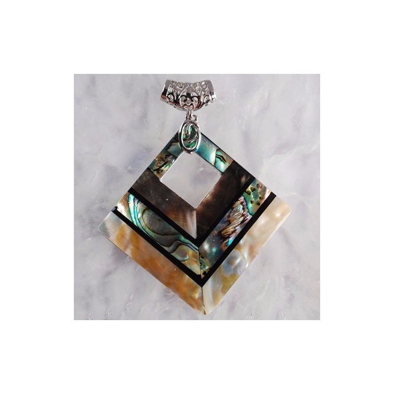 parure abalone paua naturelle pendentif et boucles d oreilles assorties