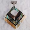 parure abalone paua naturelle pendentif et boucles d oreilles assorties