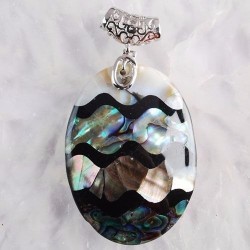 Pendentif en ABALONE / PAUA superbement monté : 4 pièces à choix