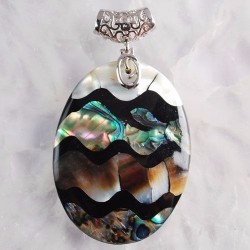 Pendentif en ABALONE / PAUA superbement monté : 4 pièces à choix