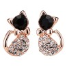 Boucles d'oreilles CHAT noir et strass||Boucles d'oreilles CHAT noir et strass||Boucles d'oreilles CHAT noir et strass