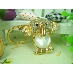  porte-clés "ELEPHANT" strass.  nacre||Bijou de sac