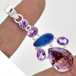 RARE Pièce Créateur avec CACOXENITE  + OPALE + AMETHYSTE - Argent MASSIF