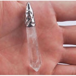 Pointe cristal montée sur métal argent||Pointe cristal montée sur métal argent