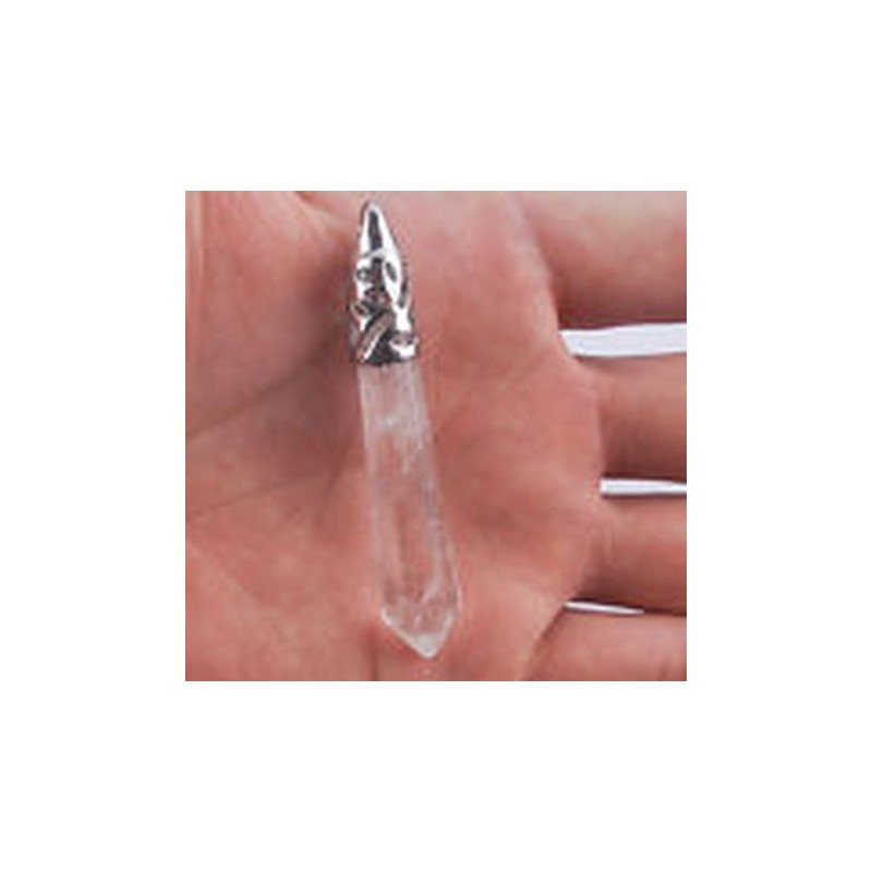 Pointe cristal montée sur métal argent||Pointe cristal montée sur métal argent