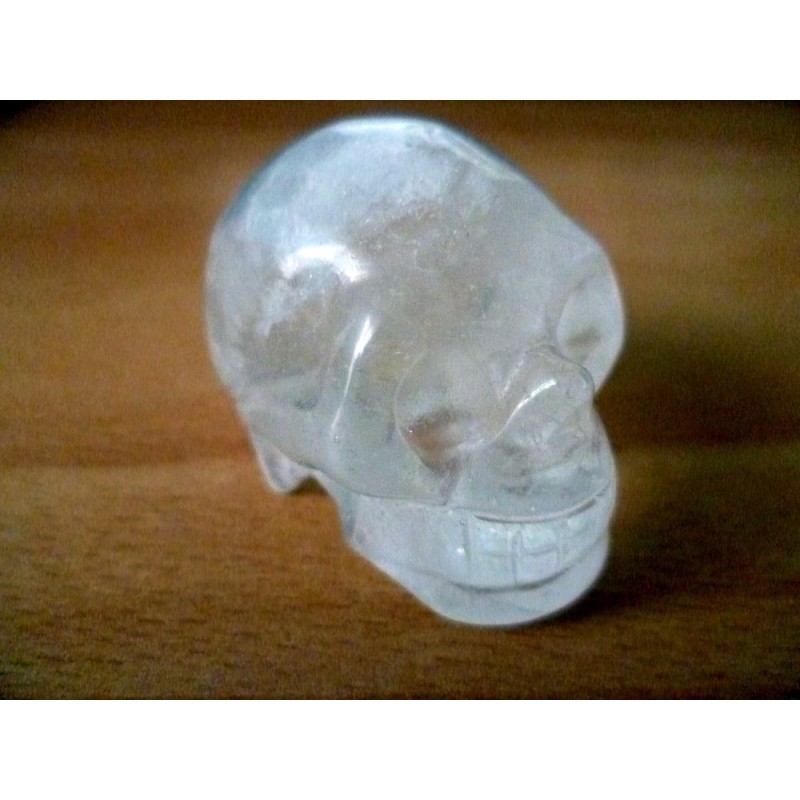 Crâne Cristal de Roche Naturel – Sculpture Quartz
