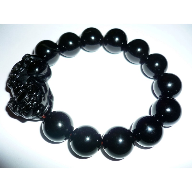 Bracelet Jade Noir Dragon Porte-Bonheur