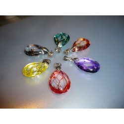 Lot de 6 Pendentifs Cristal Multicolore – Forme Goutte
