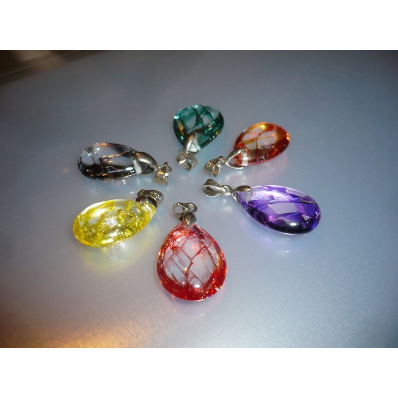 Lot de 6 Pendentifs Cristal Multicolore – Forme Goutte