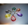 X - 6 Pendentifs Cristal multicolore - Lot de 6 pièces - 20 x 15 x 7 mm