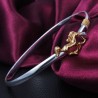 Bracelet "Cheval" en argent poinçonné .925 - bicolore or et argent - Très classe, tout en raffinement