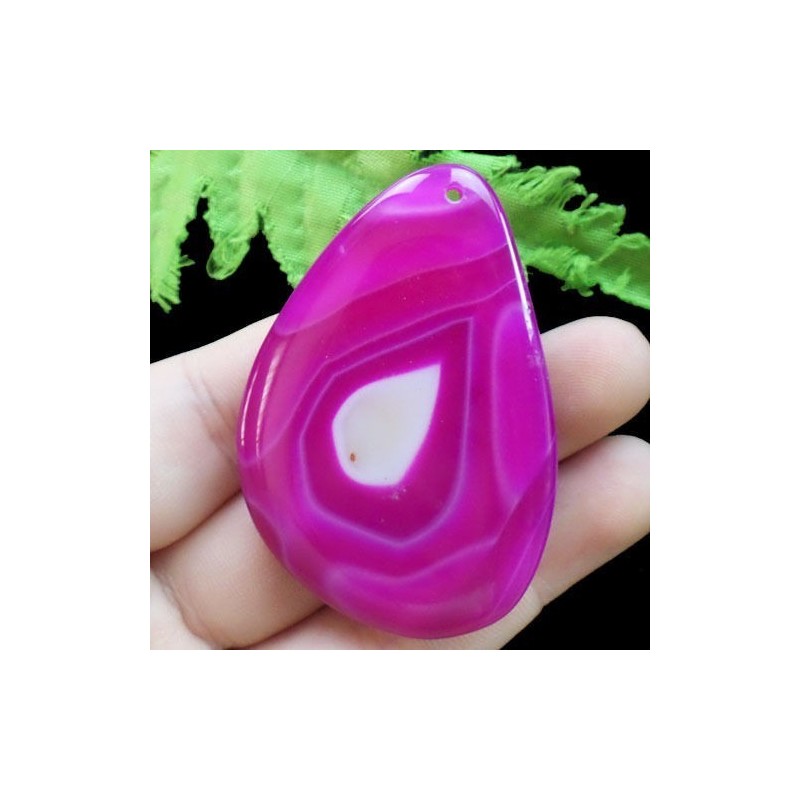 Pendentif en Agate rose – 57 x 40 mm