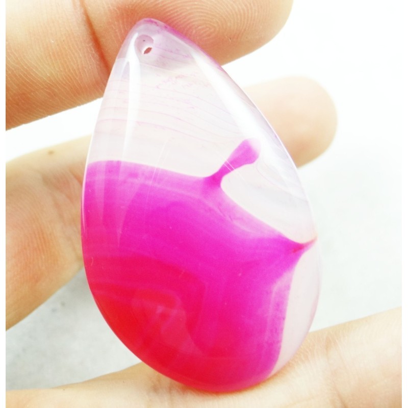 Pendentif en Agate rose – 56 x 30 mm