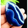 Pendentif triangulaire en Agate bleue – 58 x 36 mm