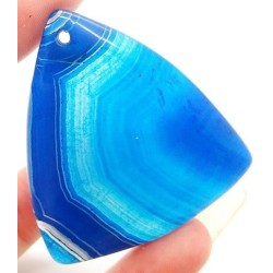 Pendentif triangulaire en Agate bleue – 47 x 43 mm