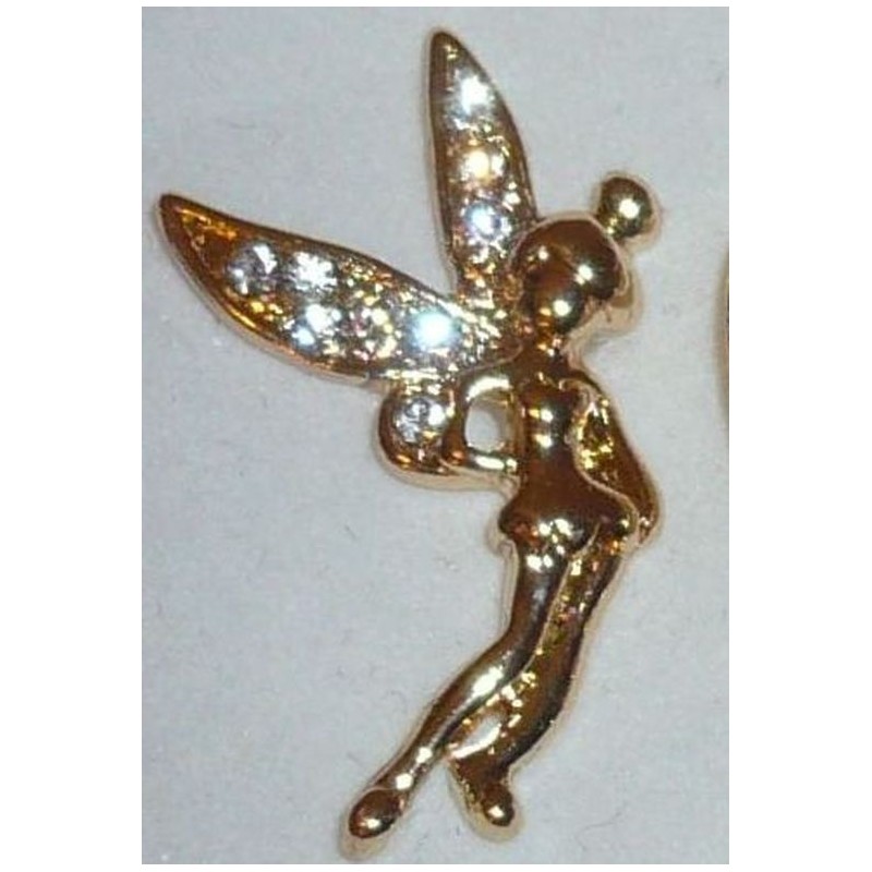 Boucles d'oreilles : Elfe Fée Fairy fee clochette doré avec strass