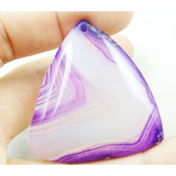 Pendentif en Agate blanc et violet – 45 x 42 mm