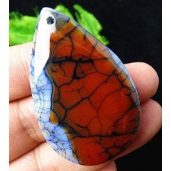 Pendentif en Agate veine de dragon bleu – 50 x 32 mm