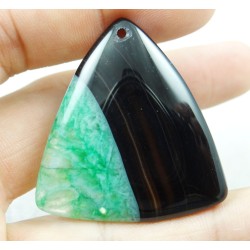 Pendentif en Agate verte et noire – 41 x 40 mm