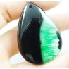 Pendentif en Agate verte et noire – 46 x 33 mm