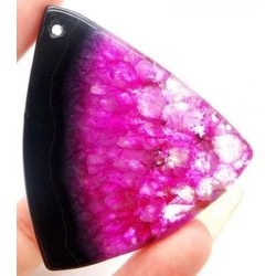 Pendentif Agate rose – Bijou en agate 49 x 46 mm