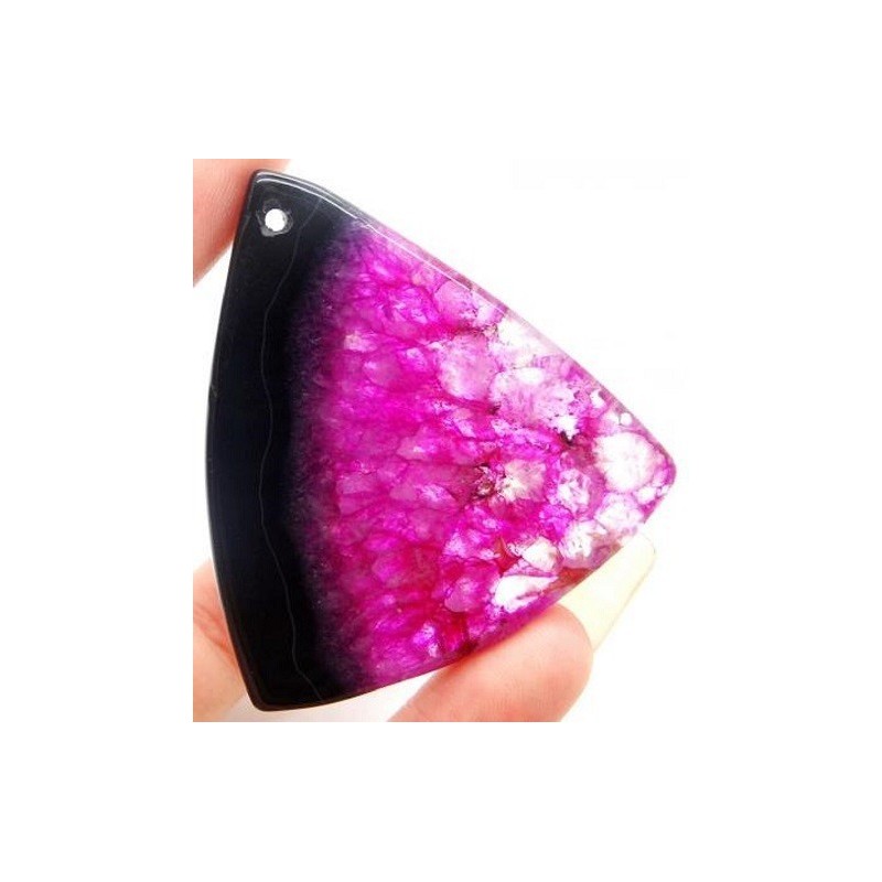 Pendentif Agate rose – Bijou en agate 49 x 46 mm