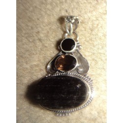 Pendentif Tourmaline Noire Argent 925 – Pièce Créateur