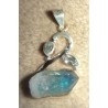 Pendentif Aqua Aura Cygne Argent 925 – Quartz Aura & Topaze Bleue