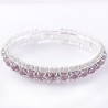 Plaqué argent : Bracelet aux zirconium pourpre / violet sertis