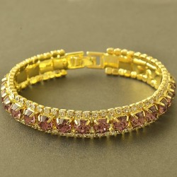 Or 9Ct. rempli : Bracelet aux zirconium rose sertis