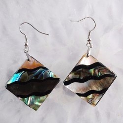 Boucles d'oreilles en abalone / paua sur argent .925 sterling