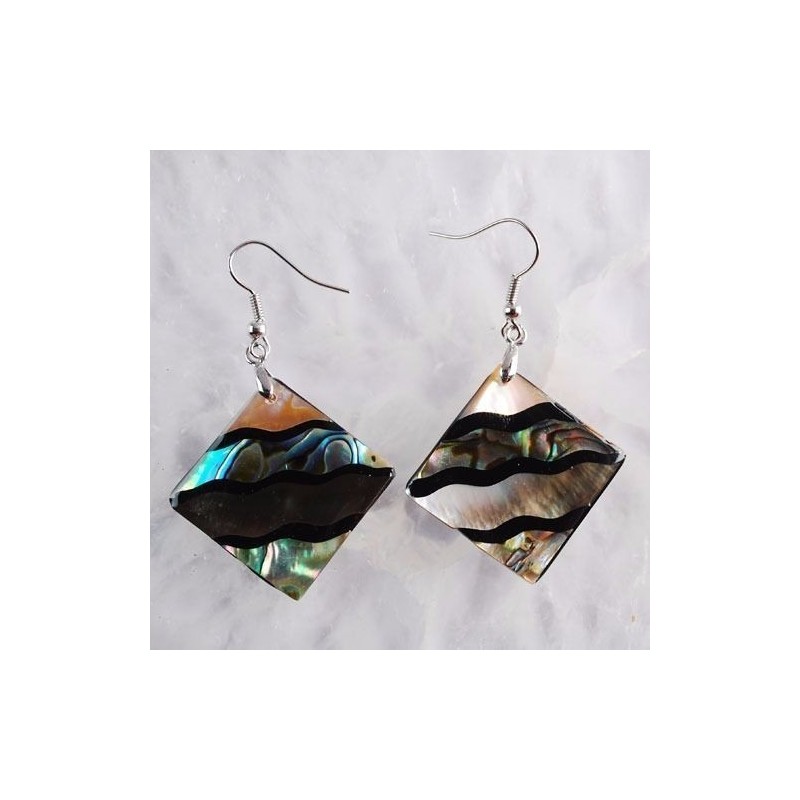 Boucles d'oreilles en abalone / paua sur argent .925 sterling