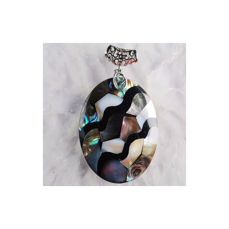Pendentif en ABALONE / PAUA superbement monté : 4 pièces à choix