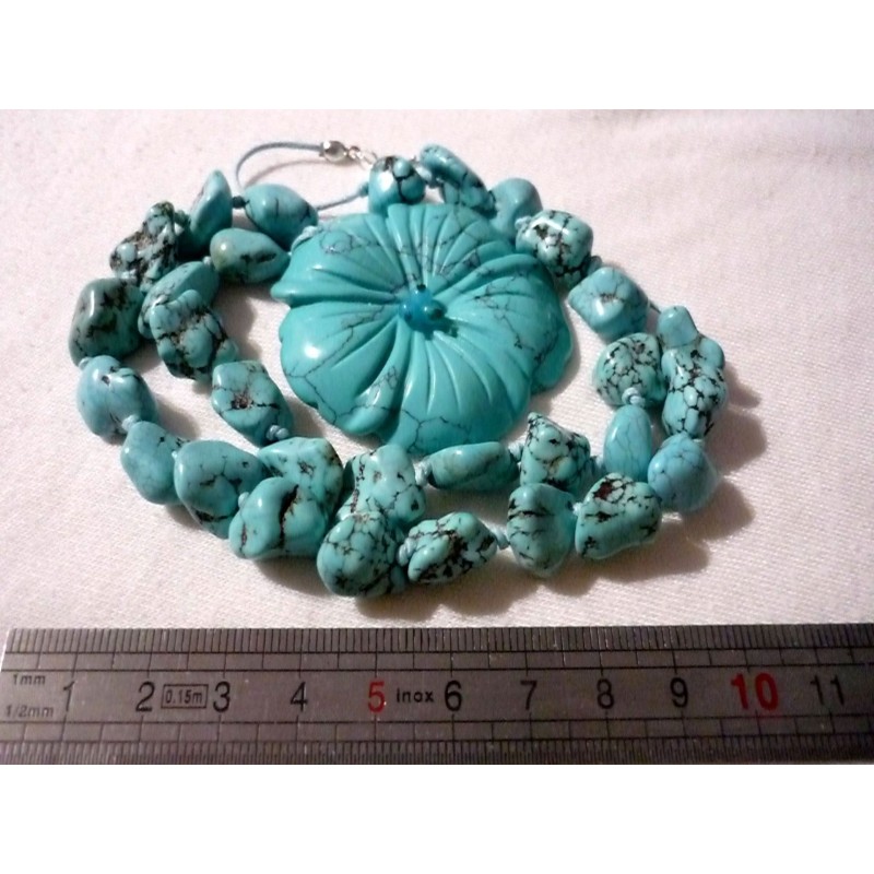 Collier Turquoise Pièce Unique – Fait Main Argent 925