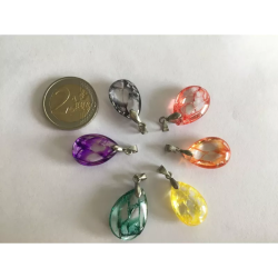 Lot de 6 Pendentifs Cristal Multicolore – Forme Goutte