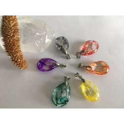 Lot de 6 Pendentifs Cristal Multicolore – Forme Goutte
