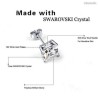  925 sterling- Aiguille en or 18 carats - Pierre : cristal Swarovski carré.||Neuf Boucles d'oreilles pour femmes