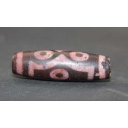  tibetain - 6 yeux - tibetan Cinabre (Cinnabar)||DZI -Perle sacrée ancienne