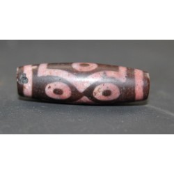  tibetain - 6 yeux - tibetan Cinabre (Cinnabar)||DZI -Perle sacrée ancienne