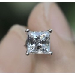  925 sterling- Aiguille en or 18 carats - Pierre : cristal Swarovski carré.||Neuf Boucles d'oreilles pour femmes