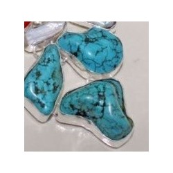 Collier Howlite Turquoise Corail Argent 925 – Style Indien